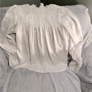 Smocked front blouse